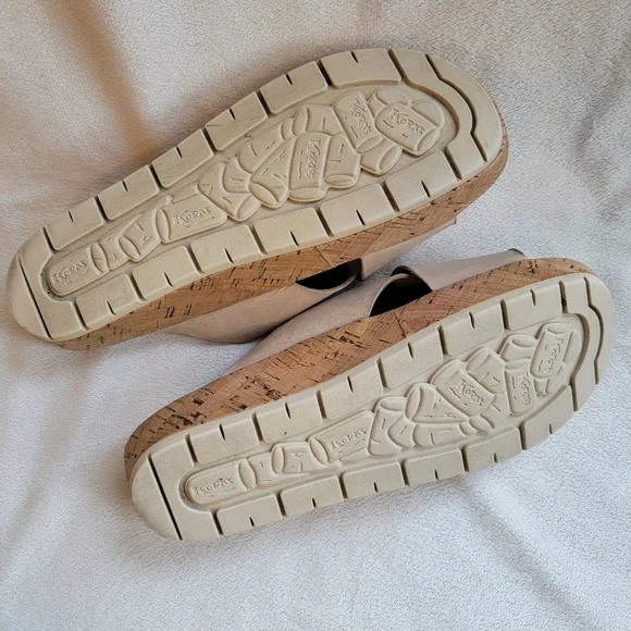 Korks By Kork Ease Leather Ivory Wide Strap Slides Sandals Casual Boho Size 8M - Picture 8 of 8